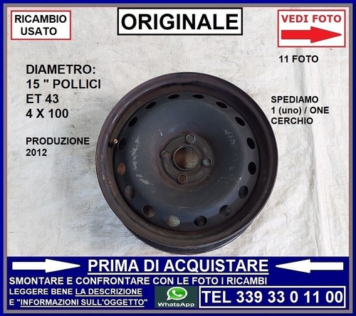 Cerchio ruota ferro 15 - ruota,
