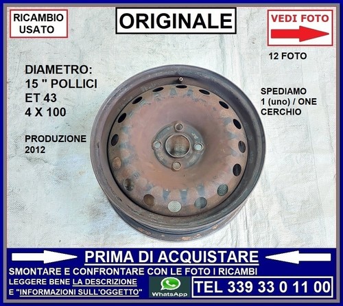 Cerchio ruota ferro 15 - ruota, in